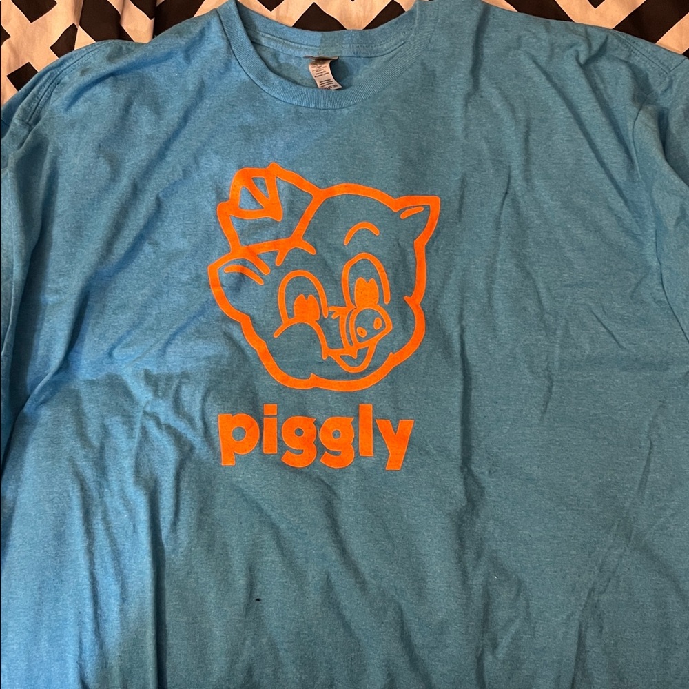 Gildan Blue Tee with Orange Graphic